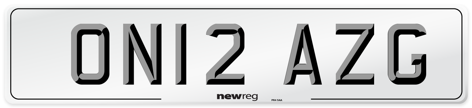 ON12 AZG Number Plate from New Reg